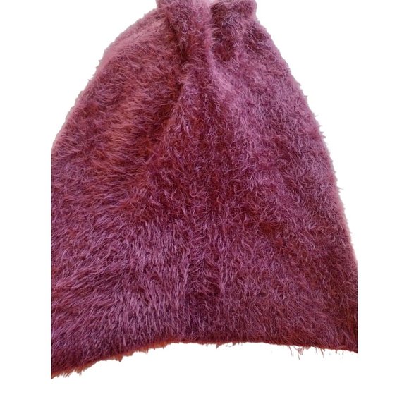 A New Day Sweater Womens XS Merlot Long Sleeve Eyelash Shaggy High Low Hem - Picture 8 of 9